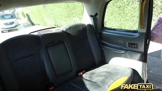 Fake taxi: The red-haired American fox was fucked in a taxi in the UK