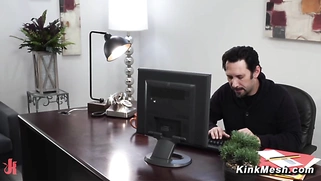 Boss ties up and rough fucks maid