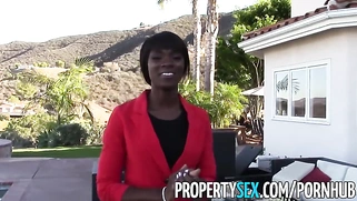 Crazy hot black real estate agent will make a sex tape