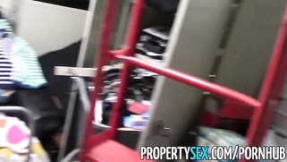 Handsome realtor has sex while renting office space