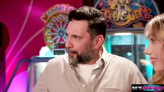 Teen stepdaughter lets stepdad fuck her in arcade