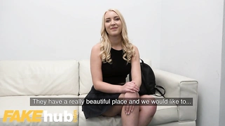 Amaris and her perfect natural tits get fucked on the agent's table