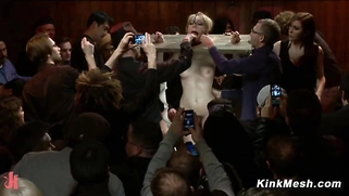 Blonde in Public Stocks [censored]