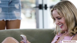 Making my busty brunette friends pussy so wet