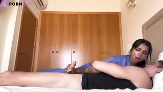 Big Ass nurse fucks her patient when the doctor leaves Creampie YASMINA KHAN at pornt