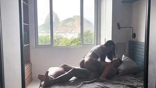 Penetrating very slowly the pussy and ass of the tourist from Rio de Janeiro