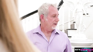 Sucking my old stepdads dick before he leaves