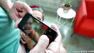 Kelsi Monroe pulls his cock out and starts sucking it