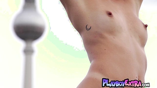 Nude latina blondie enjoying the sights