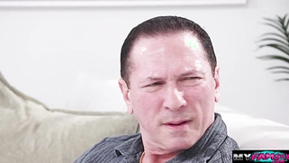 Sucking my stepdads dick while his wifes out