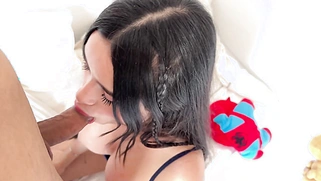 Bubble butt sexy teen fuck and cum on big tits