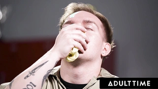 Sniffing April Olsen's Panties Caught Masturbating In The Locker Room And Fucks The Janitor