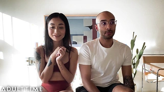 Porn star couple Avery Black and Oliver Davis have REAL SEX on camera!