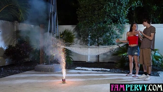 MILF stepmom greases stepsons big pole