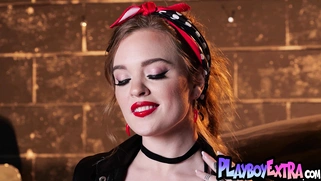 Redhead nude MILF Katriana fixed her car