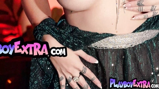 Mischievous teen slips out of her dress