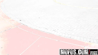 Inky teen Gina Valentina fucks a pervert outdoors in public