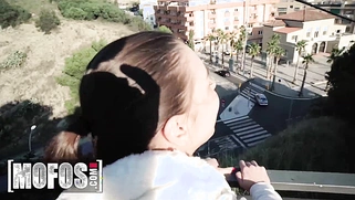 Russian Babe Henessy Gets Her Pussy Fucked In Public And Takes A Huge Load In Her Mouth