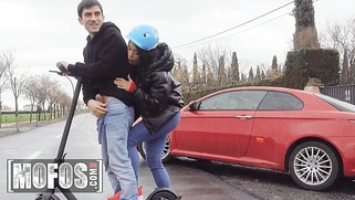 Busty Megan Fiore Shows Off Her Amazing Ass Before Swallowing Jordi's Big Cock in His Car