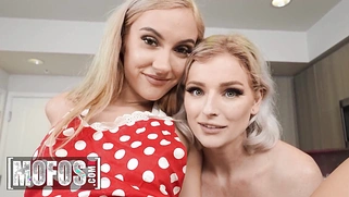 Charles Dera finds his wife Hayley Winters in the kitchen eating Jazmine Luv's pussy