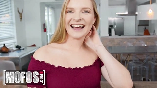 JMac spots gorgeous babe Harlow West, then lifts her up and down before fucking her pussy