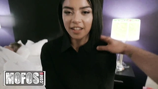 Horny Goddess Maid Maya Bijou Sneaks Into a Couple's Room and Stretches Her Pussy JMac