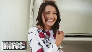 Amateur with small tits Adria Rae sucks in POV