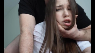 Petite Stepdaughter Gets Anal Fucked On The Couch