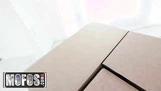 Blonde spinner Summer Brooks rides a huge cock