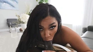 Thicc and curvy Ashlyn Peaks shows how she takes a Haitian guy's fresh, big cock