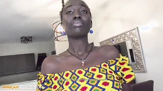 Sexy Dark Skin Ebony Rides Big White Cock POV Cowgirl To Get Booked