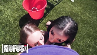 Daisy Stone and Scarlett Bloom’s Bubble Butts Share a Big Cock (POV)