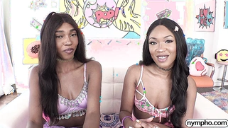 Lana Gee and Poppy Cox cum together