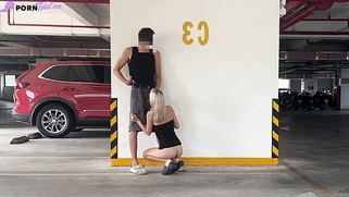 Unknown blonde fucks in a parking lot in plain sight full video at porntotal