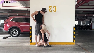 Unknown blonde fucks in a parking lot in plain sight full video at porntotal