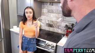 Asian teen wants her stepdads big dick