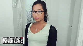 Tiny Nerd Vina Sky Takes a Big Cock