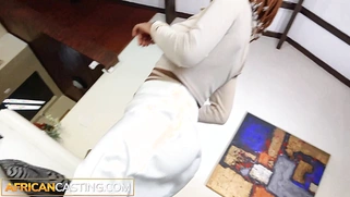 BIG BLACK ASS Ebony Rides BWC POV Reverse Cowgirl In Casting