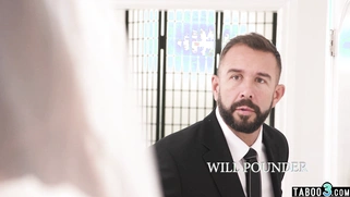 Nervous teen bride calming herself down