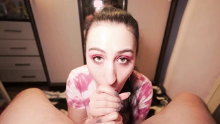 Sexy Webcam Girl Teases and Sucks Cock POV Closeup