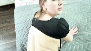 Big Natural Tits Blonde Student Owes Money To The Landlord