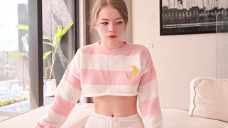 Cute Big Natural Tits Blonde Stepsis Catches Stepbro Jerking