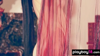 Chinese porcelain doll shows her pussy