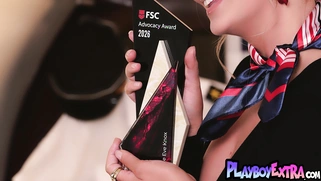 Big booty MILF stewardess  posing naked