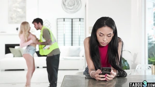 Asian teen likes to watch MILF mom fucks