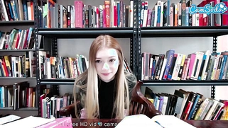 Amateur student girl rubs her pussy during class