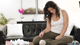 Lesbian teen seducing the cleaner lady