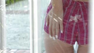 Audrey Royal gets dressed and does not know scary looking guy looks at her