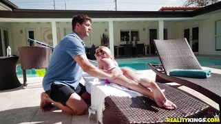 Riley Star asks Ramon to rub oil over her tight body