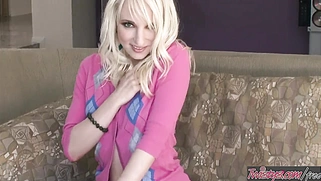 Young Hottie Blonde Ashley Jane Touch And Rubs Herself In Her Room